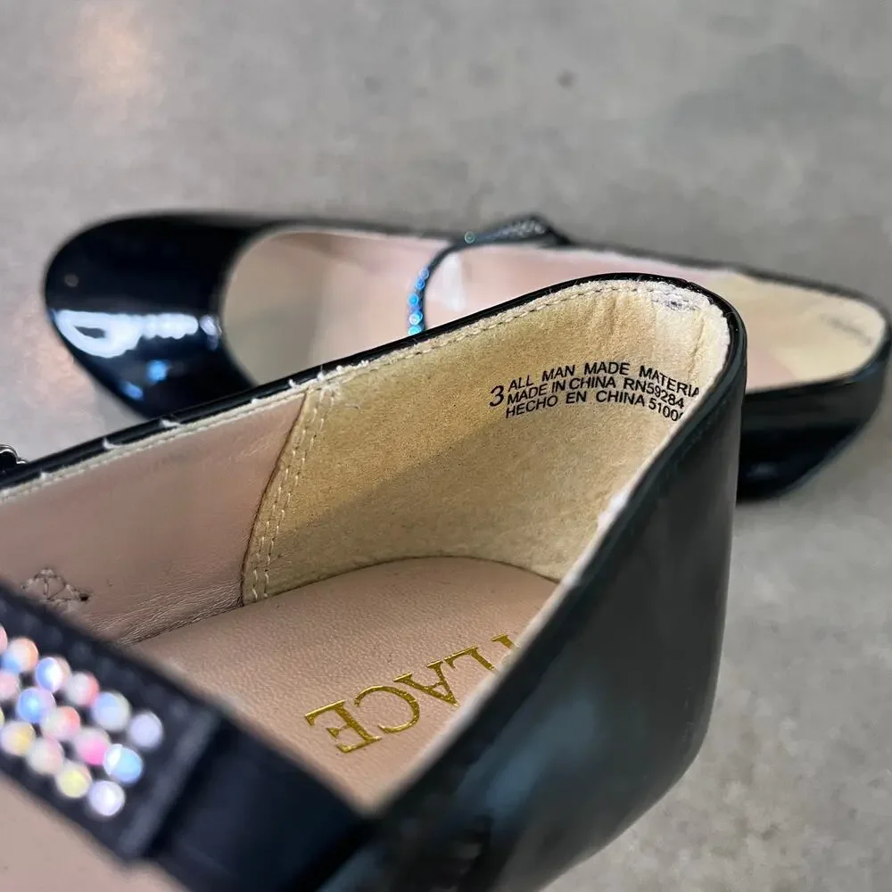 Childrens Place jeweled formal flats Cupcake couture charise black shoes bundle
